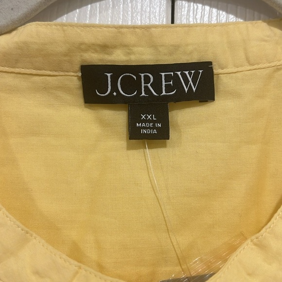 J. Crew Pintuck Lace-trim Top in Cotton Voile Pale Banana Yellow Size XXL - Picture 3 of 8